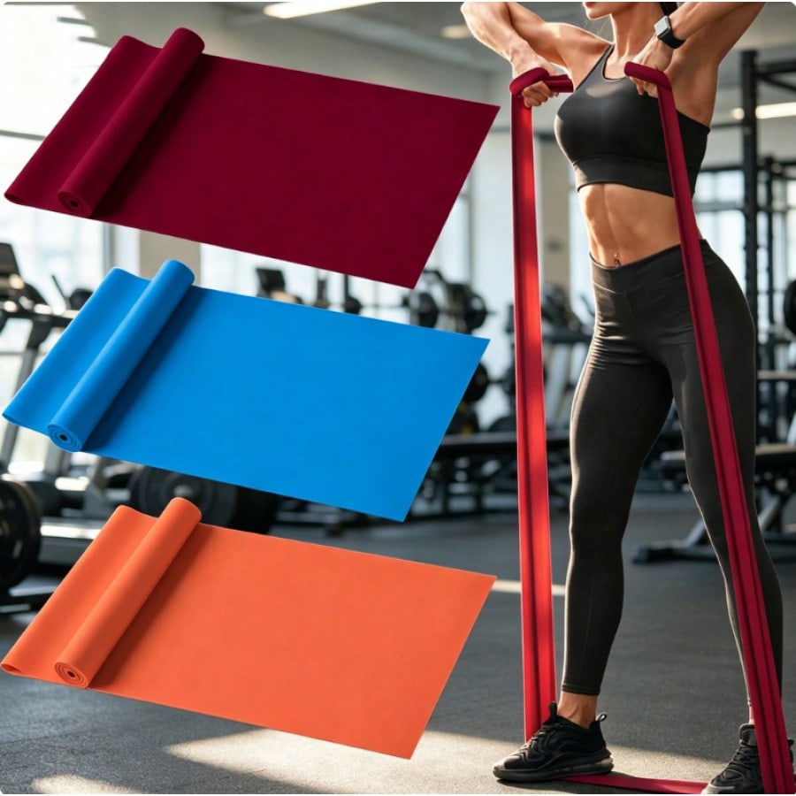 Pilates Yoga Or Gym - AZURELIFE Resistance Bands, Professional Non-Latex And