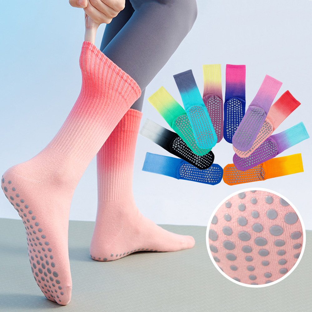 Pilates Yoga Youtube - Colourful Women Sports Socks Cotton Mid-tube