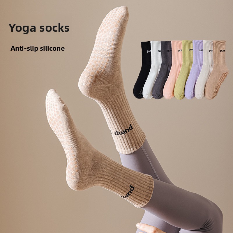 Women Mid Tube Yoga Socks Anti - Pilates Yoga Youtube ulasan dan harga