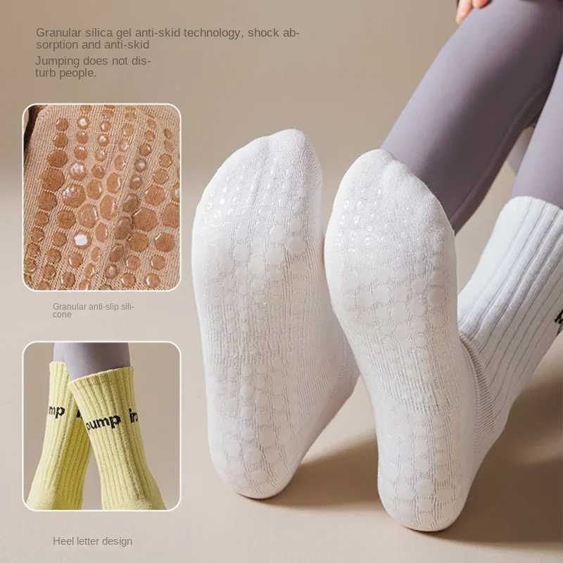 Women Mid Tube Yoga Socks Anti - Pilates Yoga Youtube ulasan dan harga