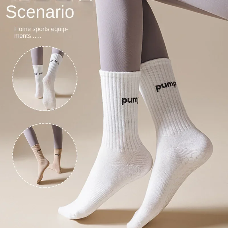 Women Mid Tube Yoga Socks Anti - Pilates Yoga Youtube ulasan dan harga