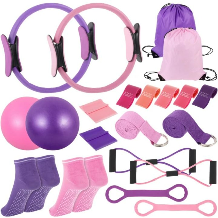 21 Pcs Pilates Ring Circle Set - Pilates Yoga Bag ulasan dan harga