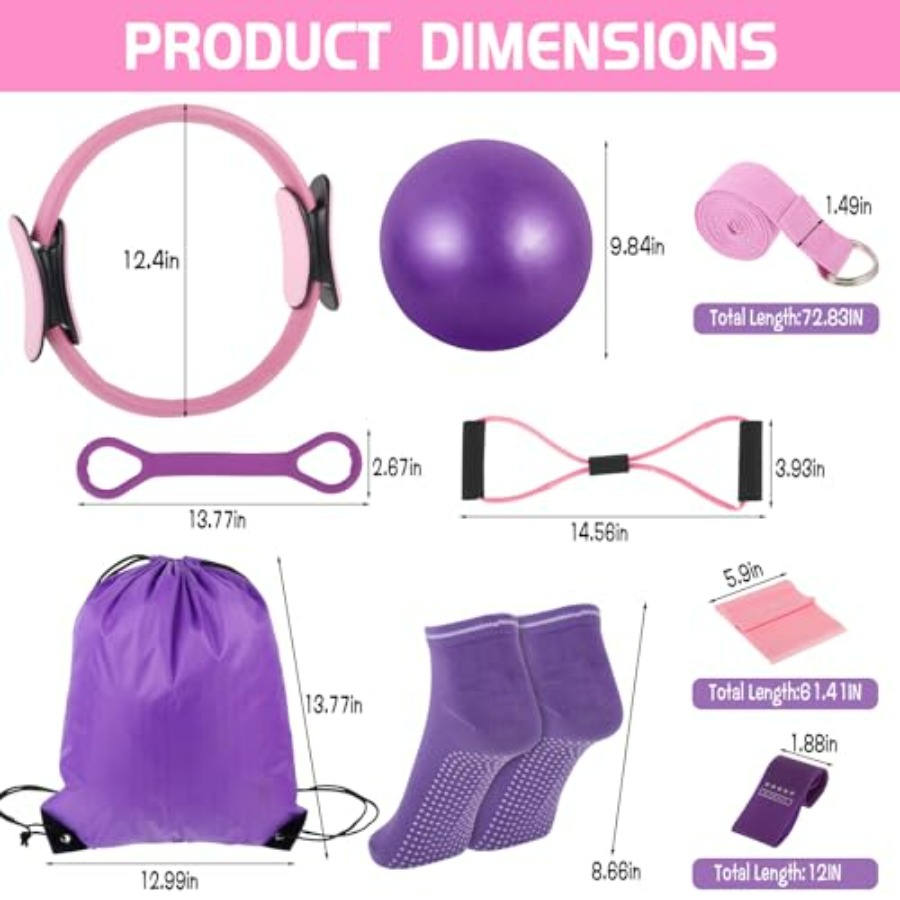 21 Pcs Pilates Ring Circle Set - Pilates Yoga Bag ulasan dan harga