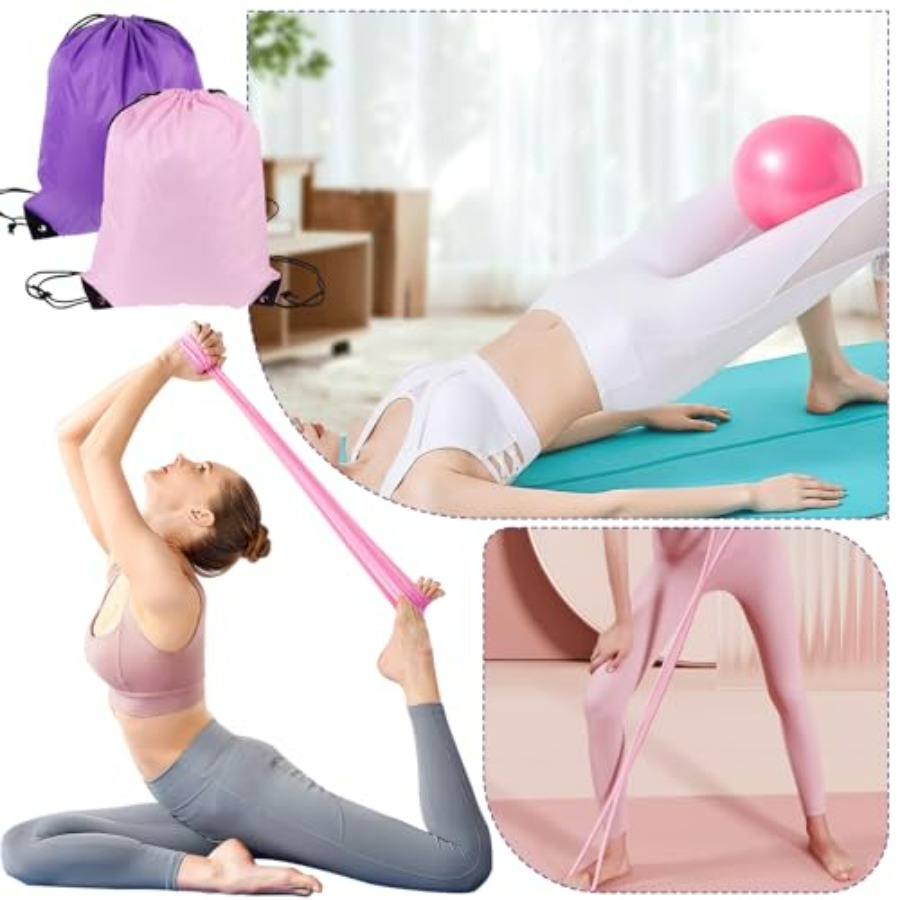 21 Pcs Pilates Ring Circle Set - Pilates Yoga Bag ulasan dan harga