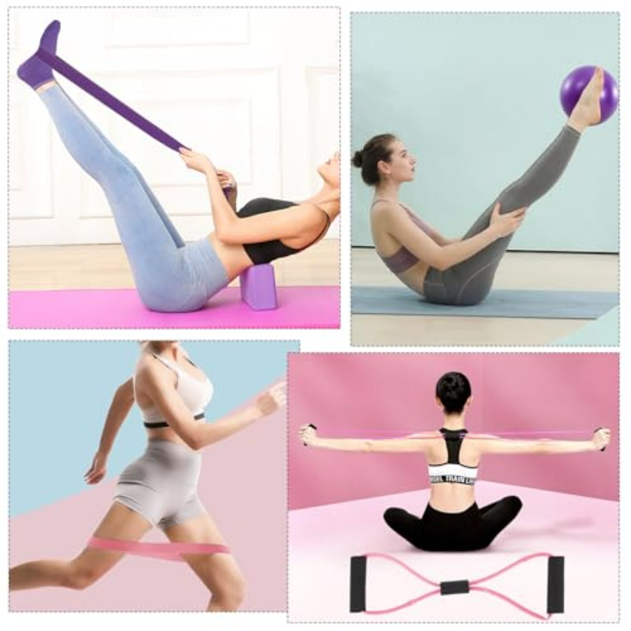 21 Pcs Pilates Ring Circle Set - Pilates Yoga Bag ulasan dan harga