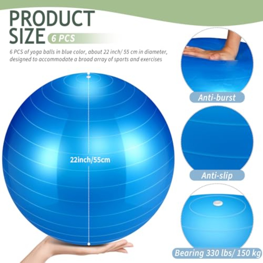 6 Pack Exercise Ball Bulk Infl - Pilates Yoga Ball Workout ulasan dan harga