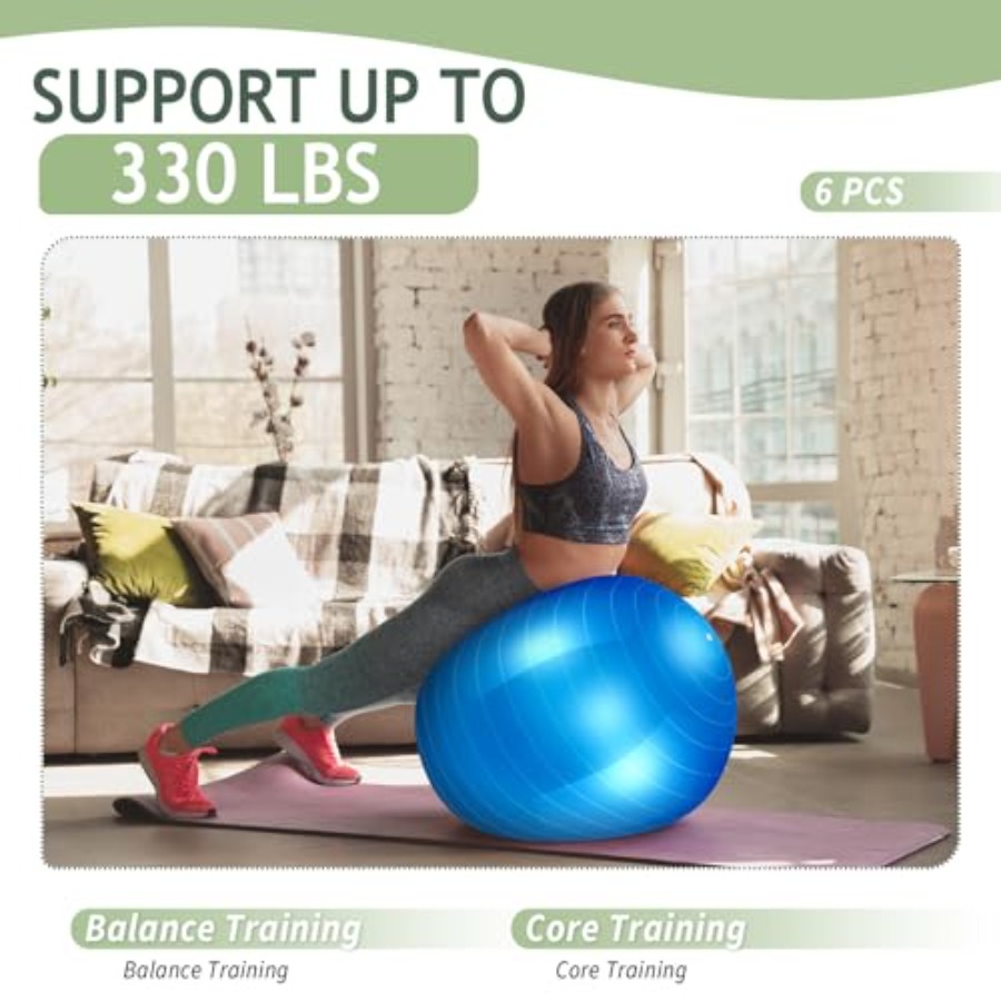 6 Pack Exercise Ball Bulk Infl - Pilates Yoga Ball Workout ulasan dan harga