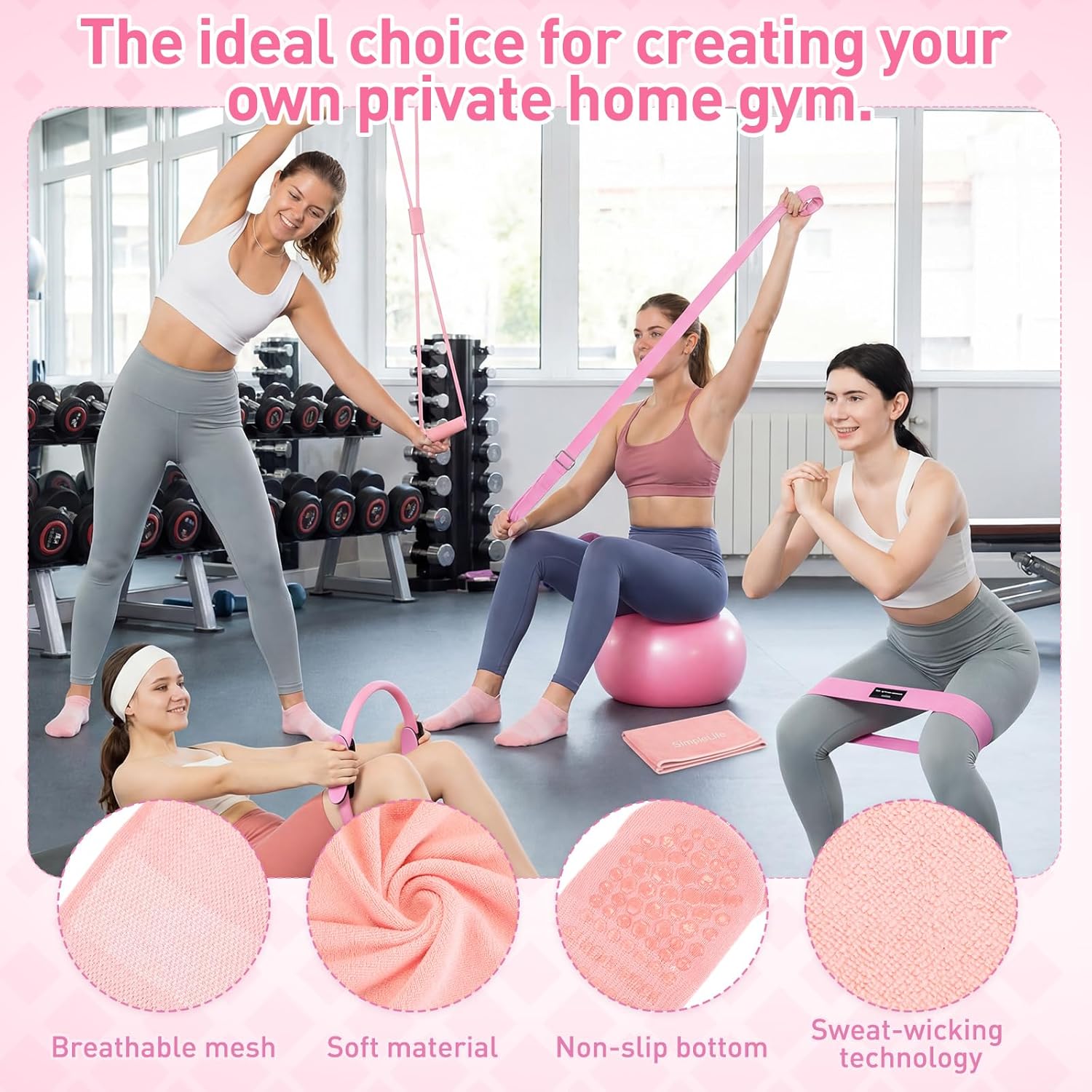 11 Pcs Pink Yoga Accessories S - Pilates Yoga Ball Workout ulasan dan harga