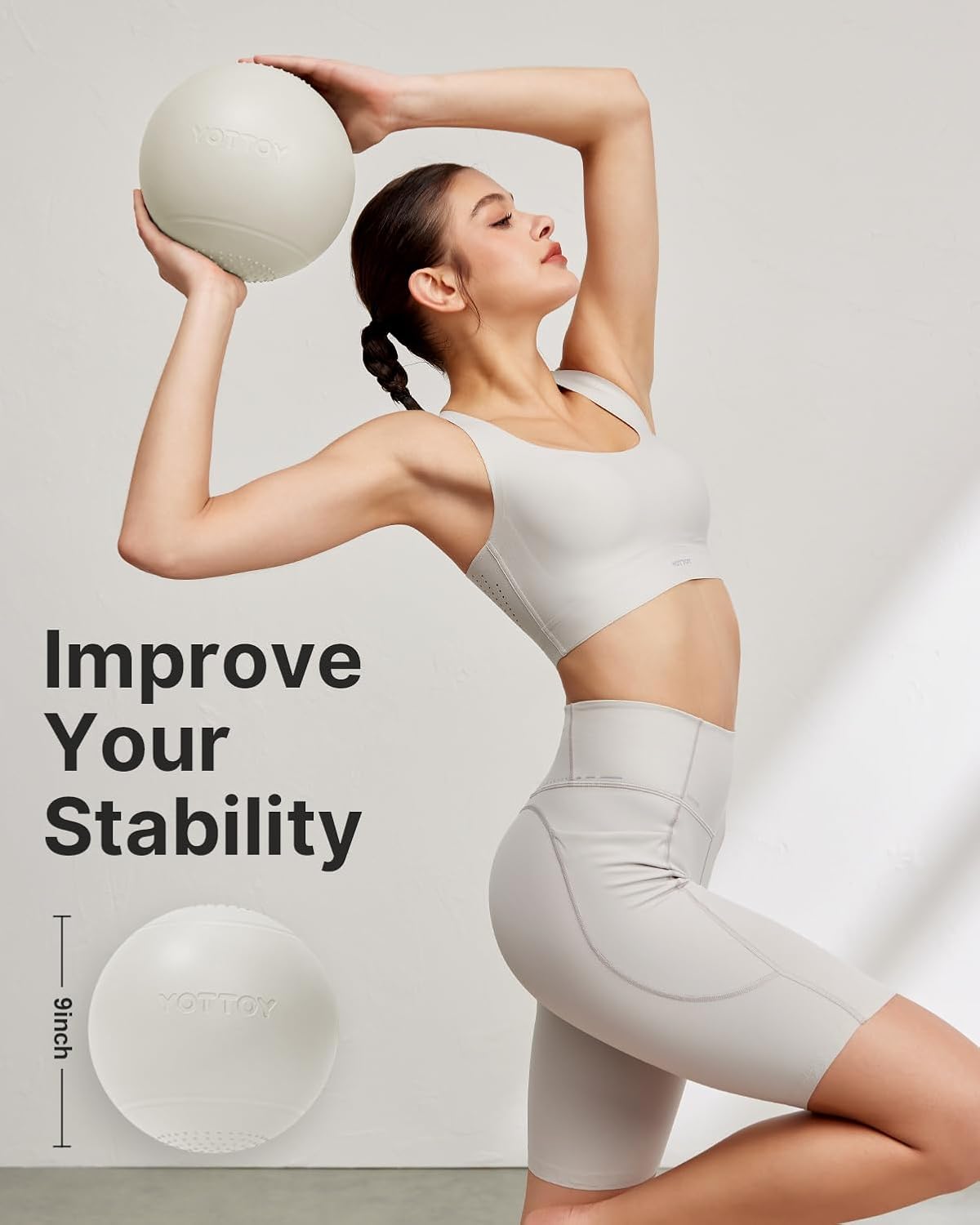 9-Inch Pilates Ball with Anti- - Pilates Yoga Ball Workout ulasan dan harga