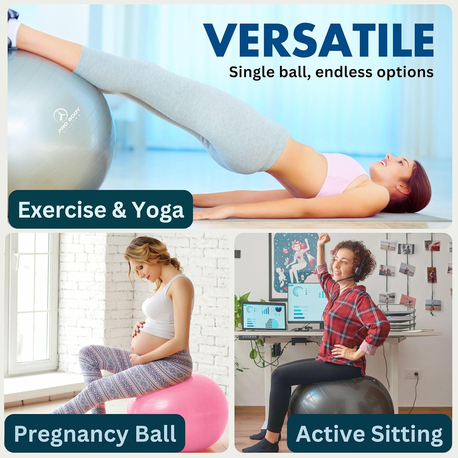 ProBody Pilates Exercise Ball, - Pilates Yoga Ball Workout ulasan dan harga