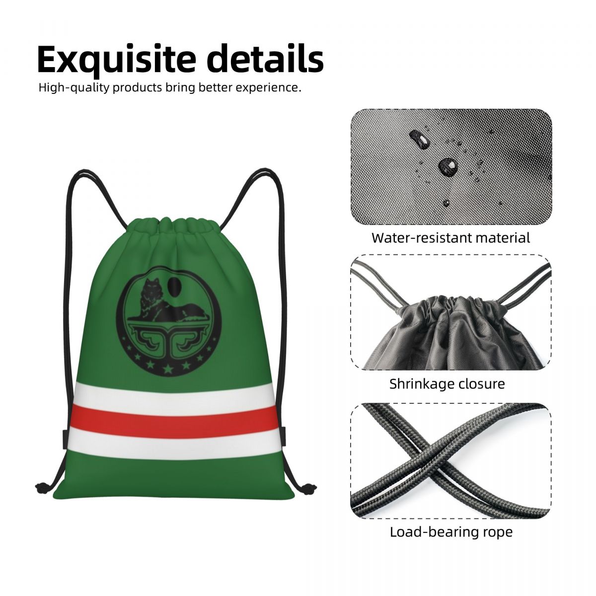 Custom Chechen Borz Drawstring - Pilates Yoga Bag ulasan dan harga